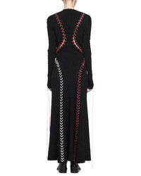 Alexander McQueen Laced Long Sleeve Knit Gown