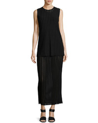 Diane von Furstenberg Two Tiered Sleeveless Knit Maxi Dress Black