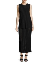 Diane von Furstenberg Two Tiered Sleeveless Knit Maxi Dress Black
