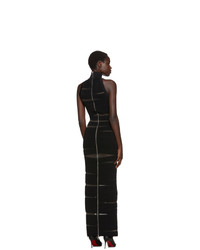 Balmain Black Sleeveless Long Dress