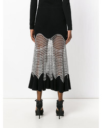 Alexander McQueen Metallic Mesh Knit Skirt