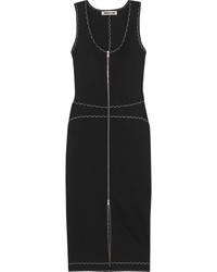 MCQ Alexander Ueen Stretch Knit Midi Dress Black