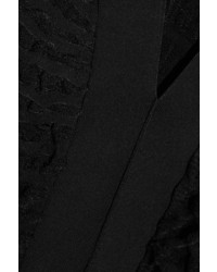 The Row Davinah Ruched Stretch Knit Midi Dress Black