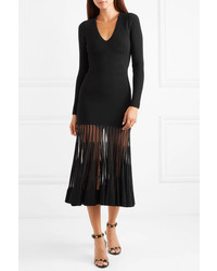 Alexander McQueen Ed Ribbed Stretch Knit Dress