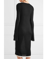 Ellery Jupiter Ribbed Knit Midi Dress Black