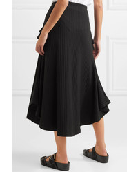 Maggie Marilyn Can You Spot Me Ruffled Ribbed Knit Midi Skirt