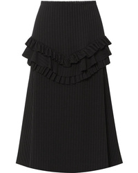 Maggie Marilyn Can You Spot Me Ruffled Ribbed Knit Midi Skirt