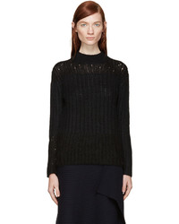 Black Knit Mohair Sweater