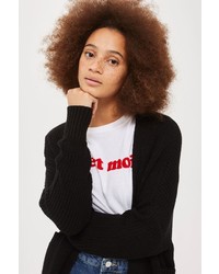 Topshop Knitted Ribbed Cardigan