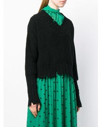 MSGM Chunky Knit Ripped Edge Sweater