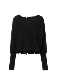 MSGM Chunky Knit Ripped Edge Sweater