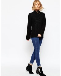 Asos Collection Chunky Sweater With High Neck And Moving Rib