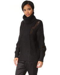 DKNY Oversized Turtleneck Intarsia Sweater