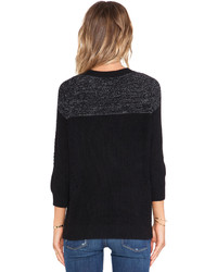 Shae Sh Blocked Ribbed Pullover Sweater