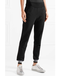 Opening Ceremony Ribbed Knit Trimmed Cotton Track Pants Black