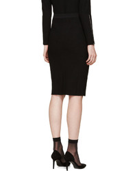 Nina Ricci Black Ribbed Knit Skirt