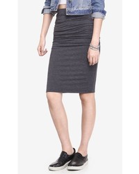 Express Stretch Knit Ruched Pencil Skirt