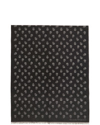 Alexander McQueen Black And Grey All Over Skull Scarf