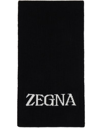 Zegna Black Logo Scarf