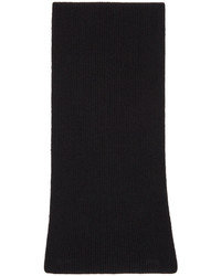 Sunspel Black Recycled Cashmere Ribbed Scarf