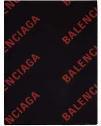 Balenciaga Black Red Allover Macro Scarf