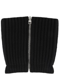 Alexander McQueen Black Wool Cashmere Zip Scarf