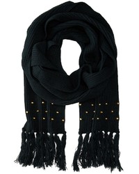 San Diego Hat Company Bss1422 Knit Scarf With Tassels Gold Studs