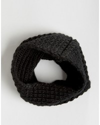 Asos Knitted Infinity Scarf In Black