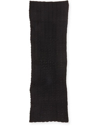 Portolano Oversized Cable Knit Cashmere Wrap Black