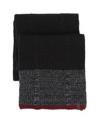 True Religion Brand Jeans Cable Knit Scarf Black One Size
