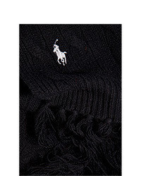 Polo Ralph Lauren Wool Cashmere Classic Cable Scarf In Polo Black