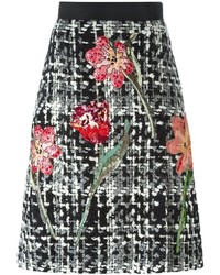 Dolce & Gabbana Flower Boucl Knit Skirt