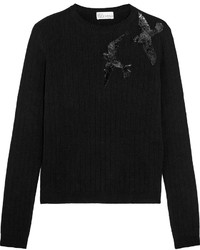 RED Valentino Redvalentino Sequined Knitted Sweater Black