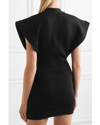 Jacquemus Knitted Cotton Mini Dress Black