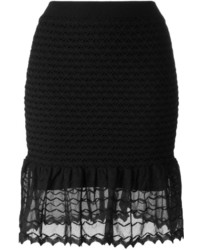 Black Knit Silk Skirt