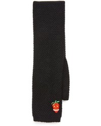 Paul Smith Embroderied Strawberry Silk Knit Tie