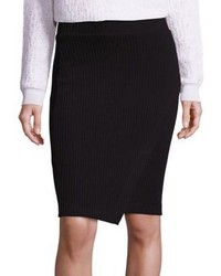 Splendid Rib Knit Crossover Front Skirt