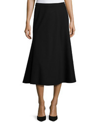 Lafayette 148 New York Tulip Knit Midi Skirt Black Plus Size
