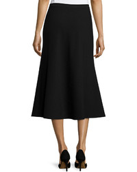 Lafayette 148 New York Tulip Knit Midi Skirt Black Plus Size
