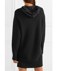 T by Alexander Wang Hooded Layered Wool And Cotton Blend Jersey Mini Dress