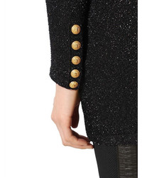 Balmain Lurex Knit Sweater Dress W Gold Buttons