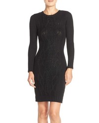 Andrew Marc Marc New York Cable Knit Sweater Body Con Dress