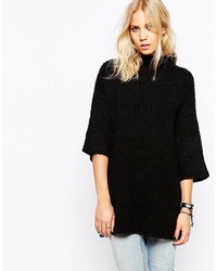 Just Female Avia Knit Sweater In Black