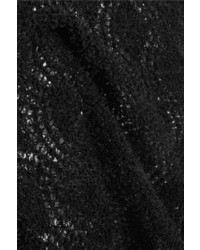 Brunello Cucinelli Boucl Knit Cotton Blend Sweater Black