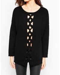 French Connection Cable Sweater In Black