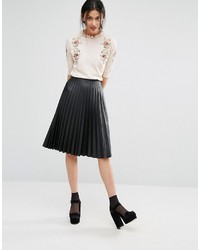 Oasis Embroidered Frill Knit Sweater