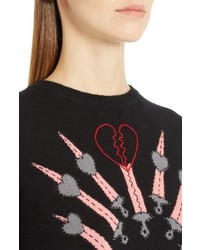 Valentino Love Blade Intarsia Knit Sweater