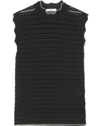 Erdem Mariana Stretch Pointelle Knit Sweater Black