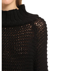 Calvin Klein Collection Off The Shoulder Cotton Knit Sweater