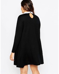 Asos Curve Curve Knitted Swing Dress With Cute Collar